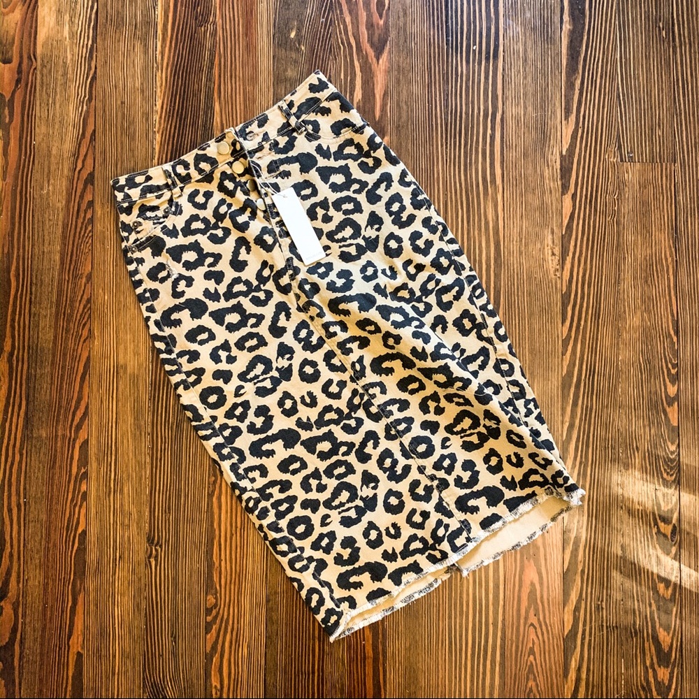 Leopard midi pencil skirt - small